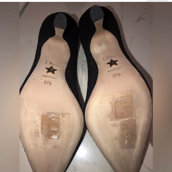 Christian Dior Capture black crochet mesh pumps 37.5=7.5 - Picture 6 of 7